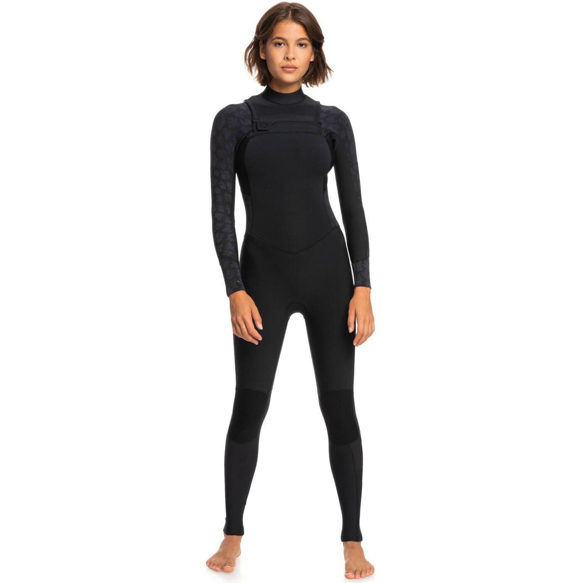 Roxy - Combinaison De Surf Zip Poitrine 3/2mm Swell Series Noir Femme - Combinaison Néoprène - Noir - Decathlon