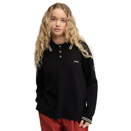 Polo en maille à manches longues femme Verelle-W Black Noir