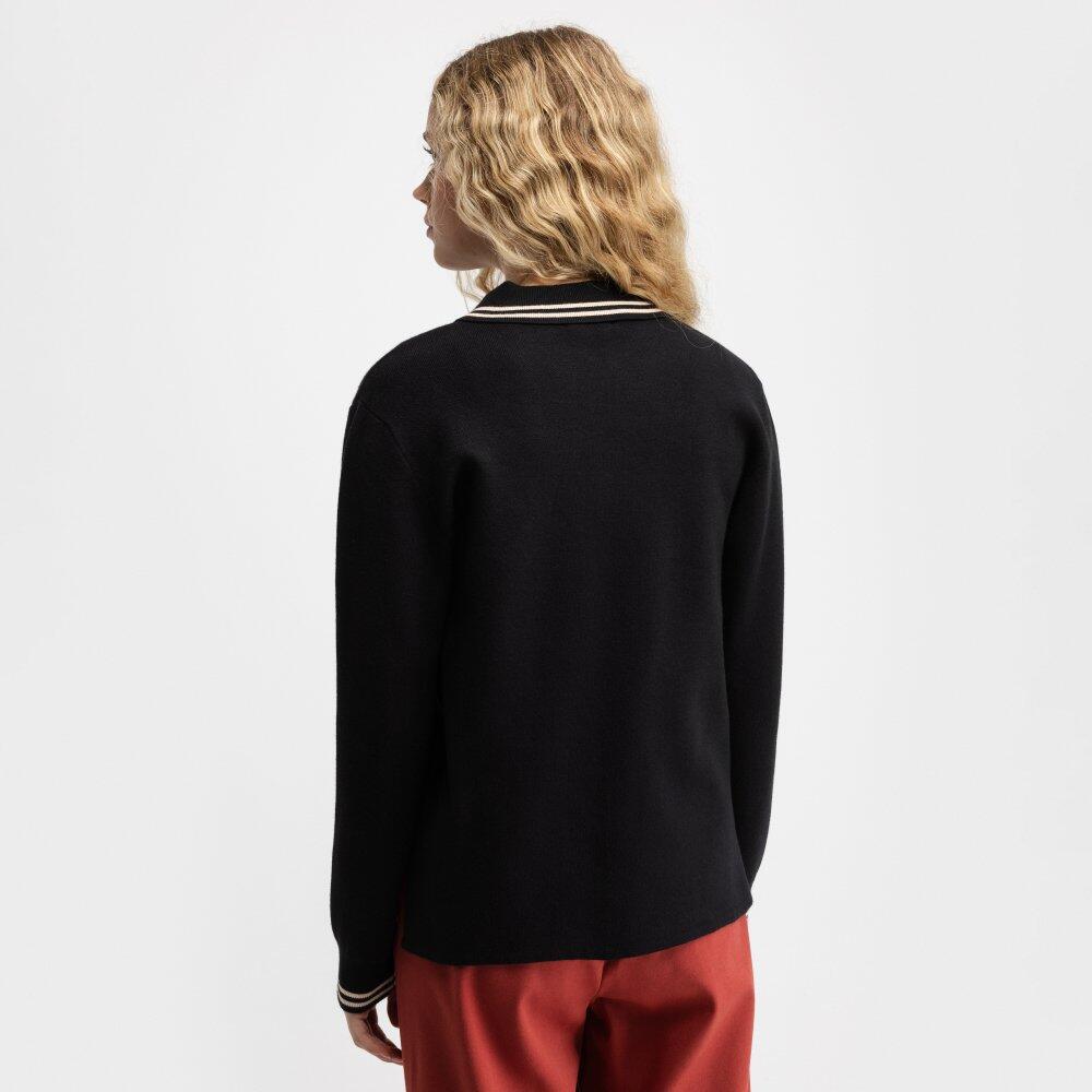 Polo in maglia a maniche lunghe da donna Verelle-W Black Nero 6/6