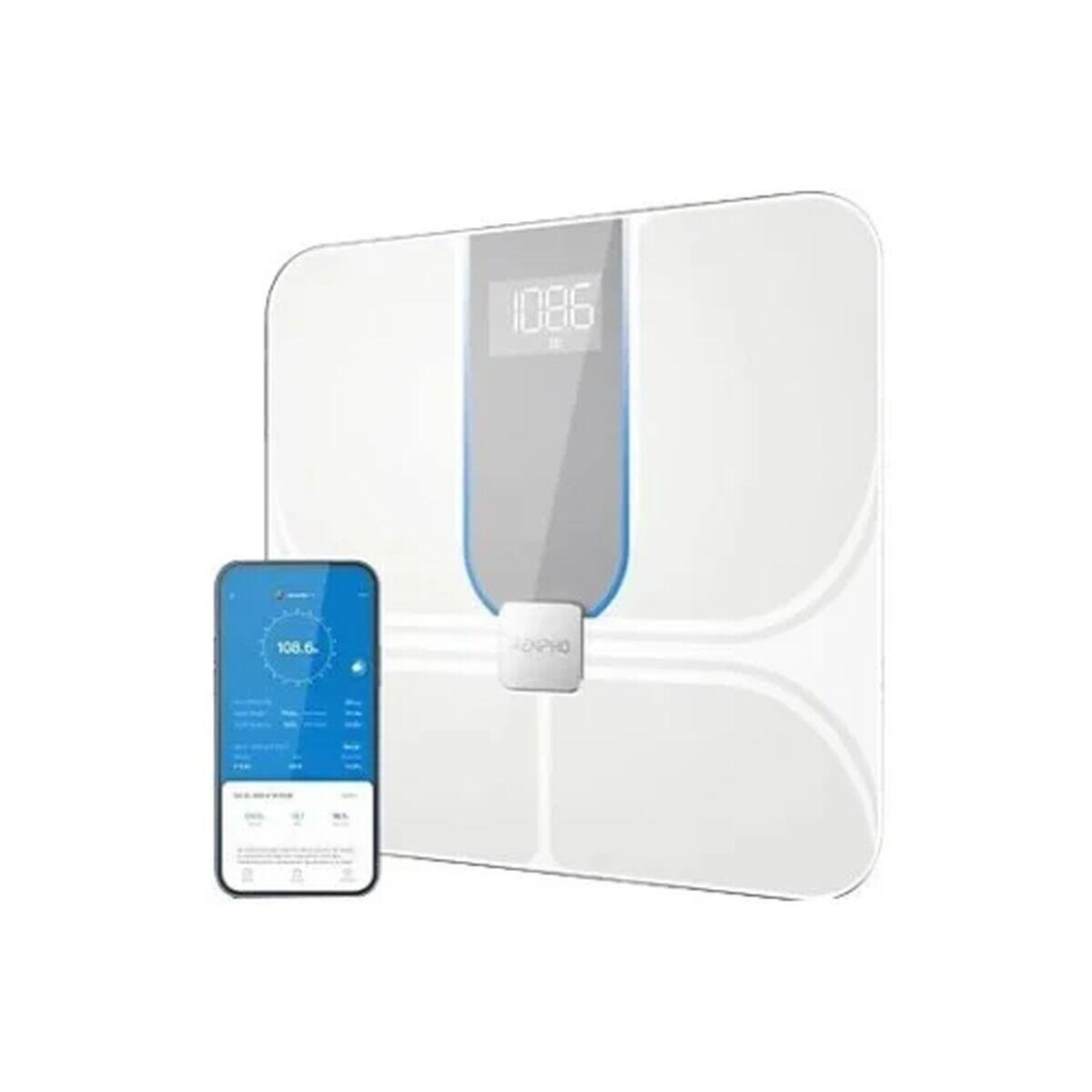 Renpho balança de banho inteligente elis aspire c wifi bluetooth branco vidro