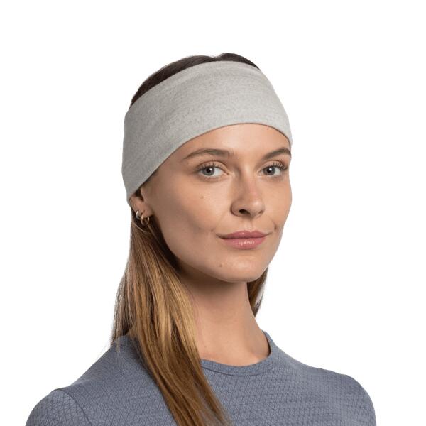 Fascia Buff Merino Wide Headband, tinta unita, grigio 7/7