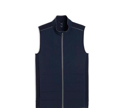 Puma Cloudspun Fleece Hybrid Weste Herren Golfjacke Marineblau