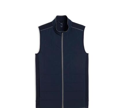 Gilet de golf hybride en polaire Puma Cloudspun pour homme, bleu marine