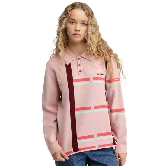Polo en maille à manches longues femme Verelle-W Pink Rose