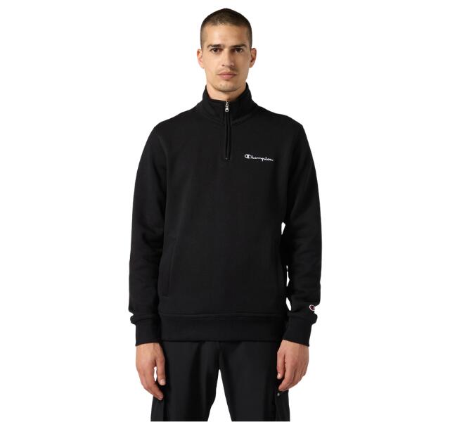 CHAMPION 221797 KK001 – Sudadera Hombre Icons Negra con Media Cremallera y Forro 2/4