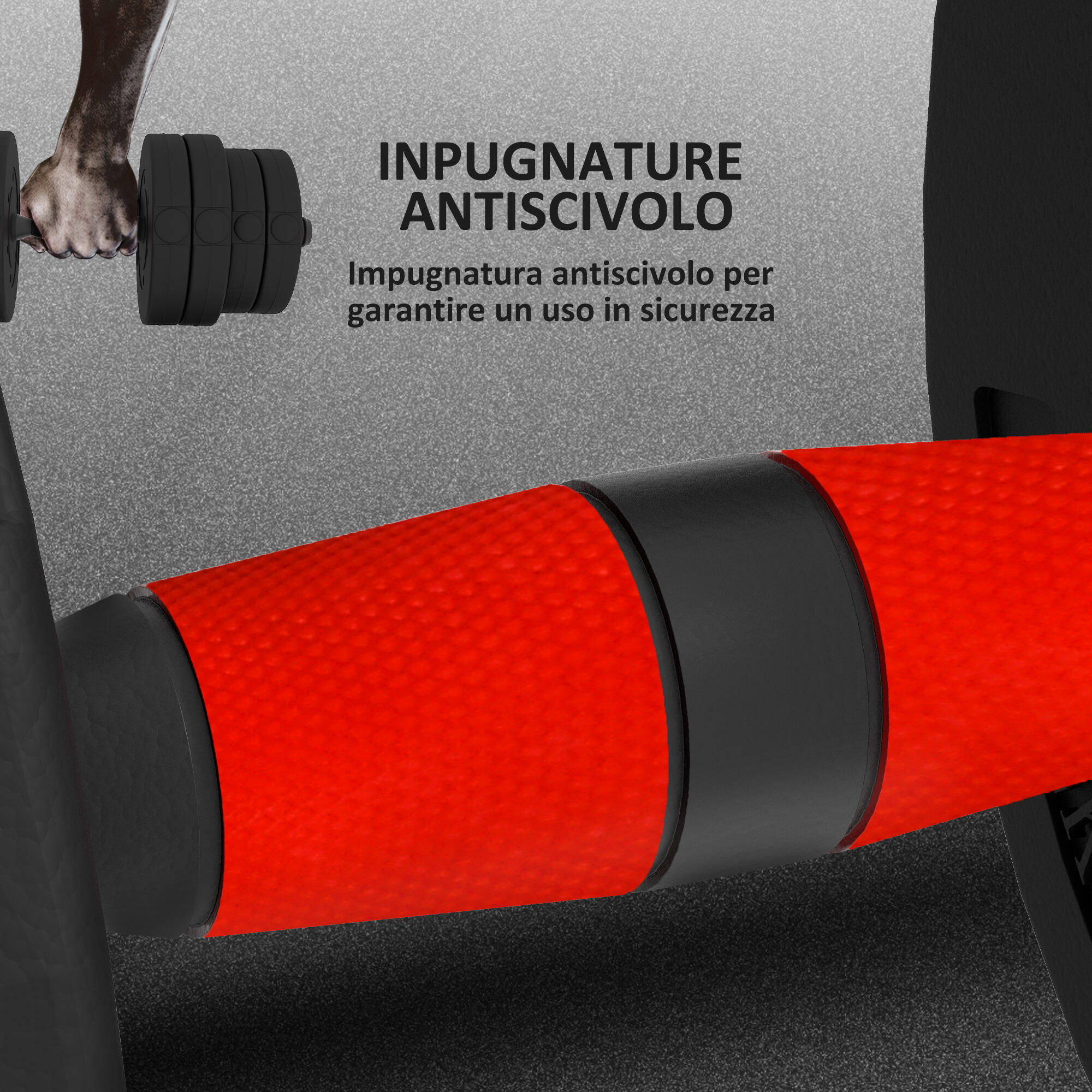 HOMCOM Set 2 Manubri con 16 Dischi Pesi da 30 kg totali e Connettore Nero 5/7