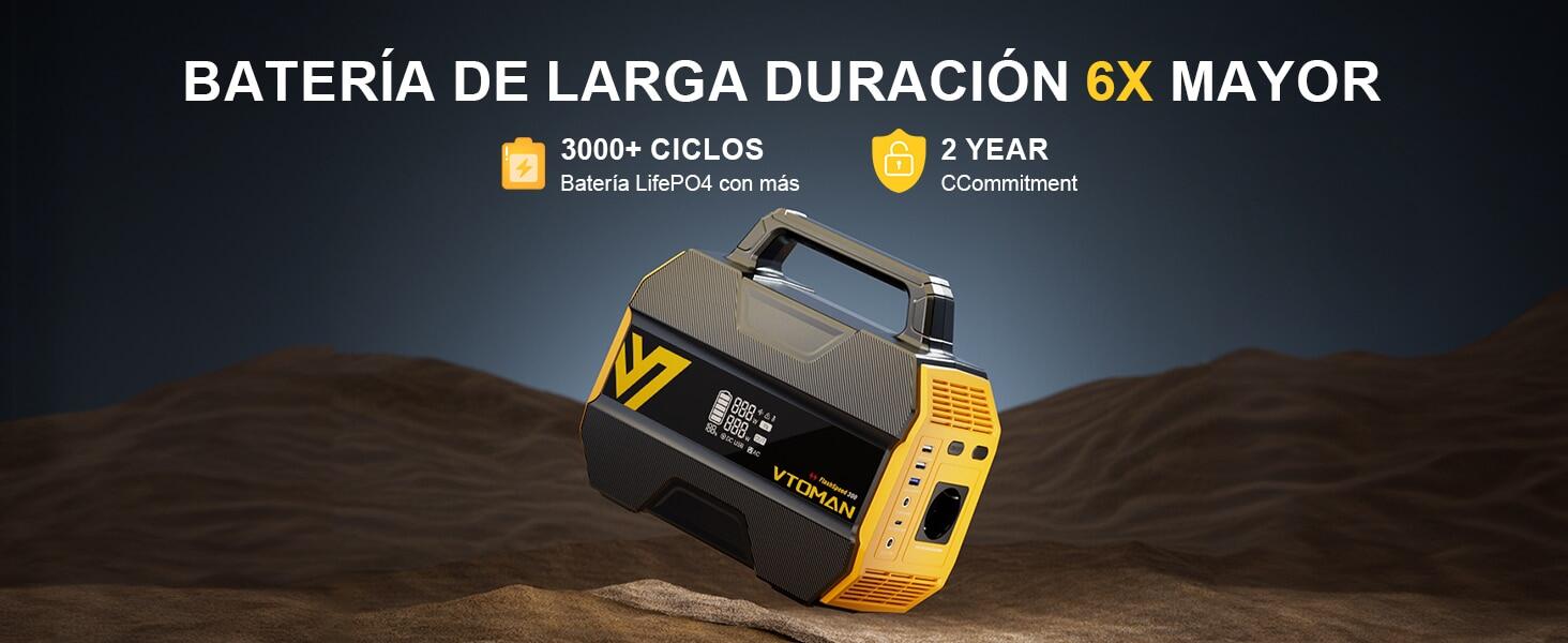Batería Portátil VTOMAN FlashSpeed 300W(Pico 600W)para camping, pesca, outdoor. 7/7