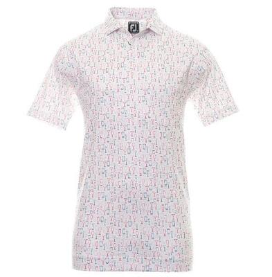 Polo da golf da uomo bianca Footjoy con stampa effetto vetro