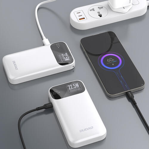 Batterij extern Dudao K31 10000 mAh 22,5 W PD kabel geïntegre - Wit 2/3