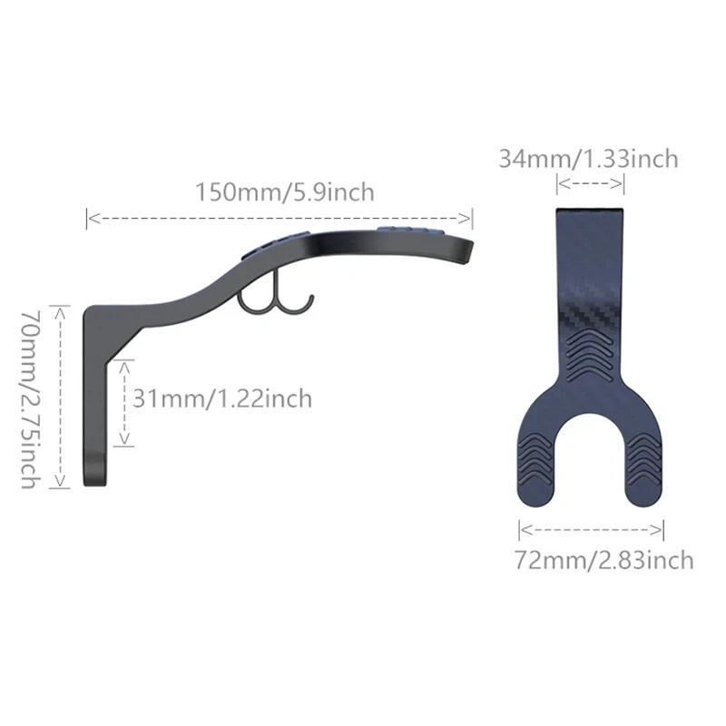 Suporte de parede para capacete em ABS – carga 5 kg 3/4