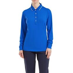 Polo de golf thermique Footjoy à manches longues pour femme, bleu