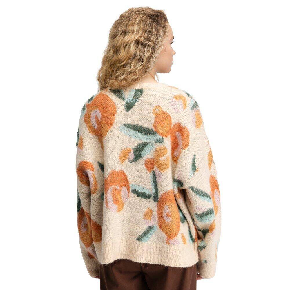 Damski sweter oversize z dzianiny Siroko Mainau-W Sand