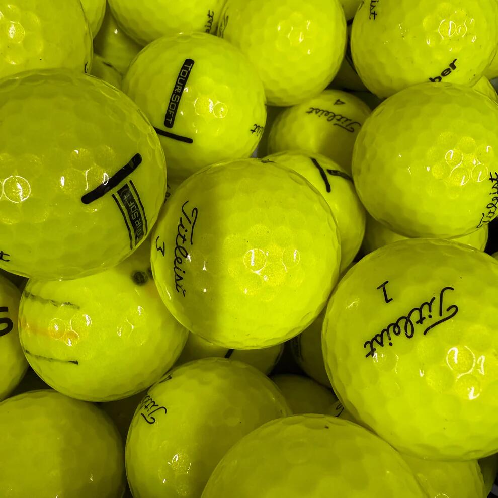 24 gebruikte Titleist Tour Soft (gele) golfballen – Lakeballs 2/2