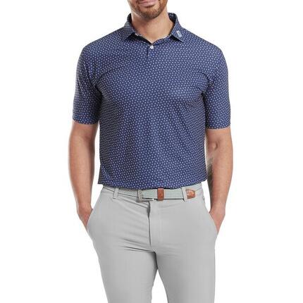 Polo Golf Footjoy Bounce Print Pique Hombre Azul