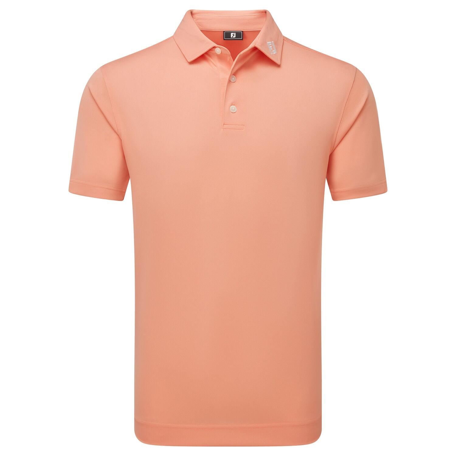 Polo da golf da uomo Footjoy Stretch Pique tinta unita, arancione 4/5