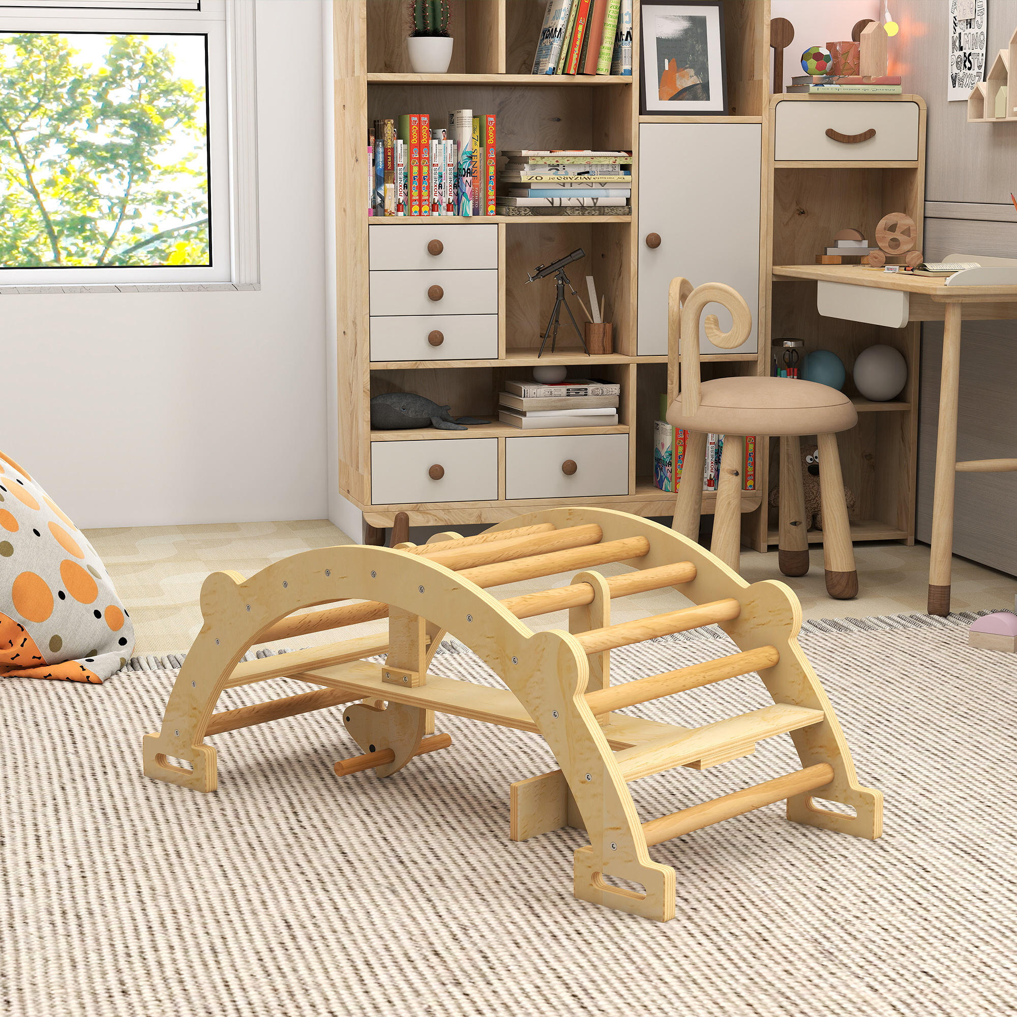 Arco de Escalada AIYAPLAY 110x52x45 cm Madera Natural 2/5