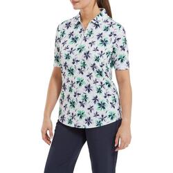 Polo de golf Footjoy Lisle pour femme, imprimé floral, lilas