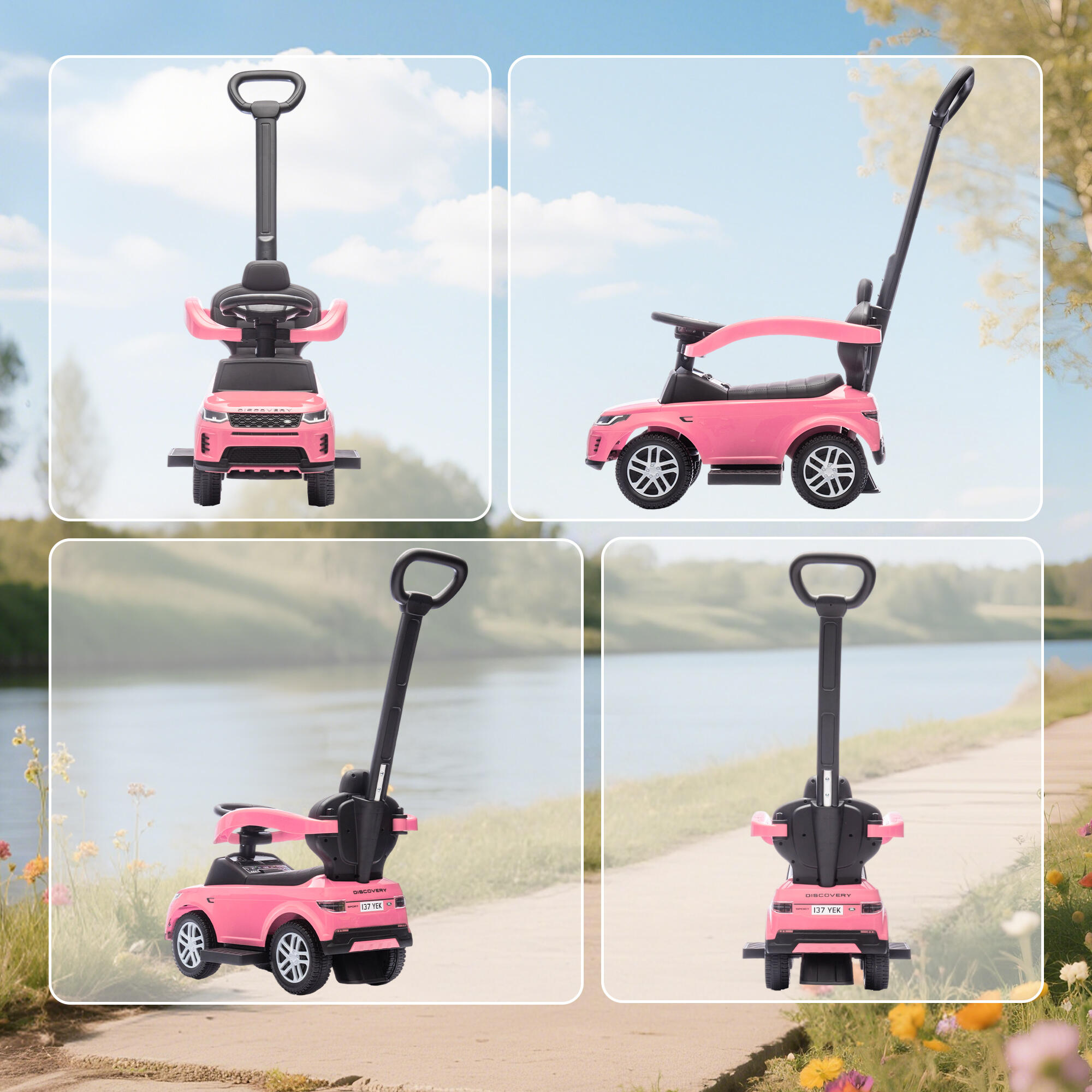 Carro Andador para Bebés AIYAPLAY 84x40x94.5 cm Rosa 4/5
