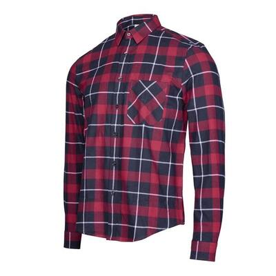 Camicia casual da uomo a quadri P - R.O.D. A quadri nero-rosso
