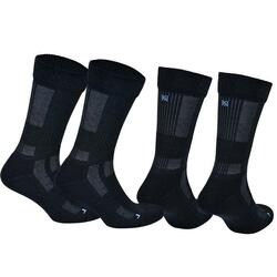 2 Paires - Chaussettes Randonnée 60% Laine Mérinos - Anti-Ampoules Leonardo