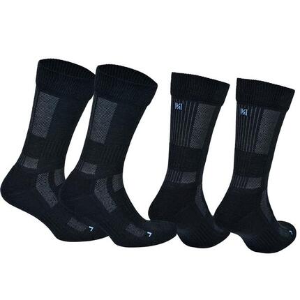 2 Paires - Chaussettes Randonnée 60% Laine Mérinos - Anti-Ampoules Leonardo