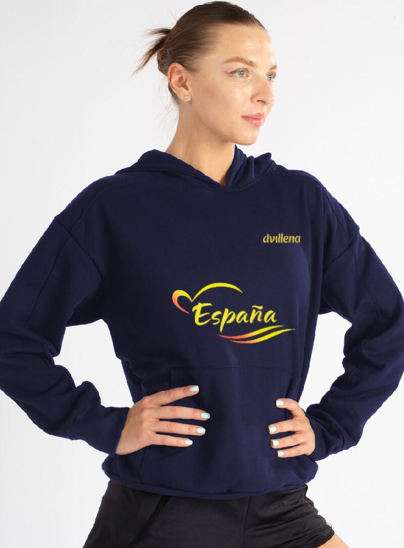 Sweat-shirt Espagne à capuche et coupe oversize 1/3