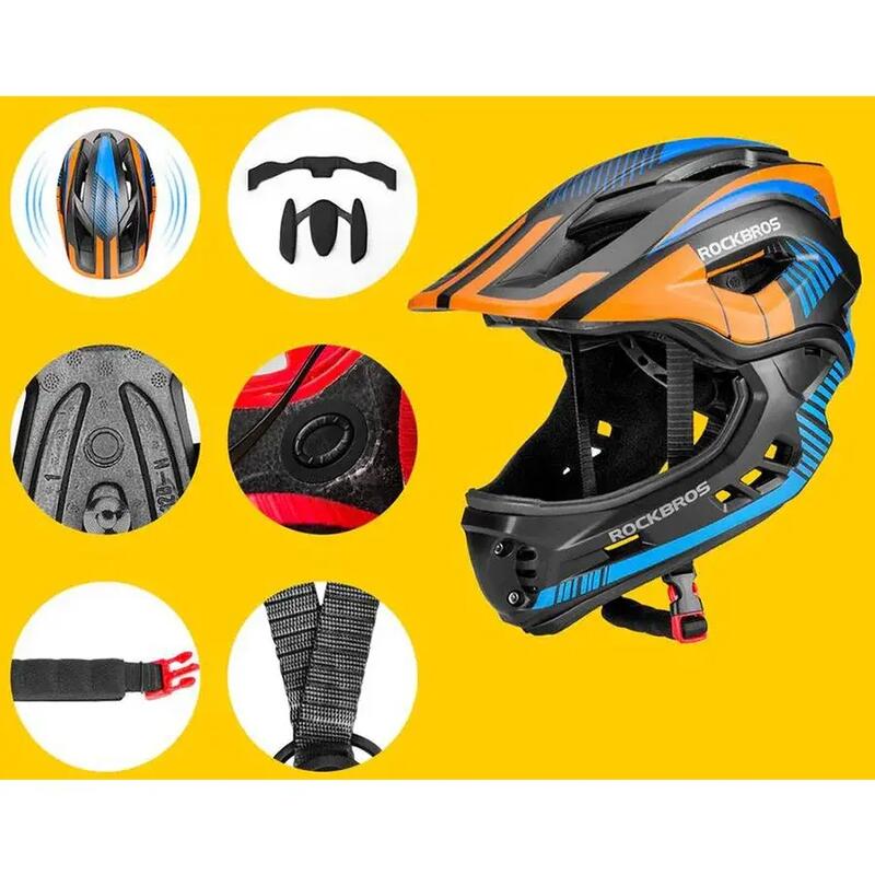 Cască full-face Rockbros pentru sport și ciclism, albastru, 48-52 cm.