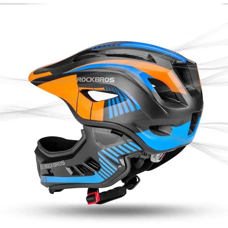 Cască full-face Rockbros pentru sport și ciclism, albastru, 48-52 cm.