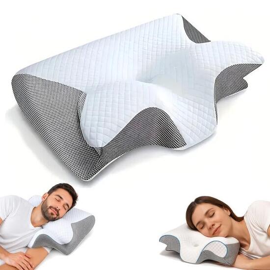 Cuscino cervicale per Dormire in Memory Foam Ergonomico 2 IN 1 FF