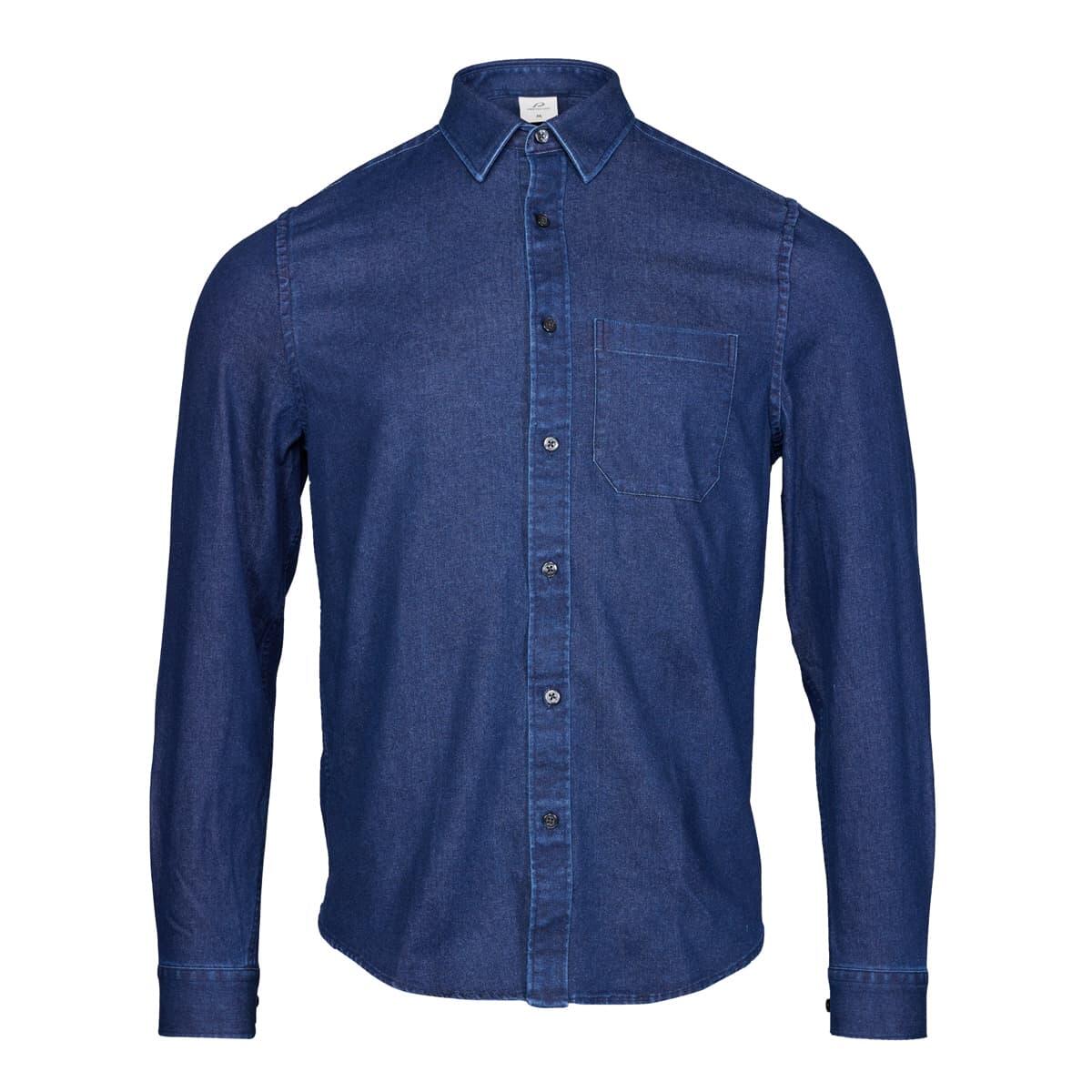 Chemise en jean et décontractée pour homme P-BLUE JEAN en denim bleu 2/3