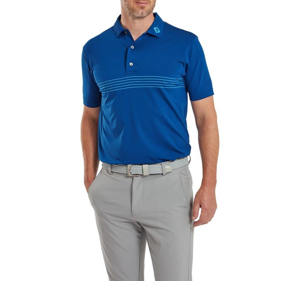 FOOTJOY Footjoy Engineered Pinstripe Lisle Herren Golfpolo Blau