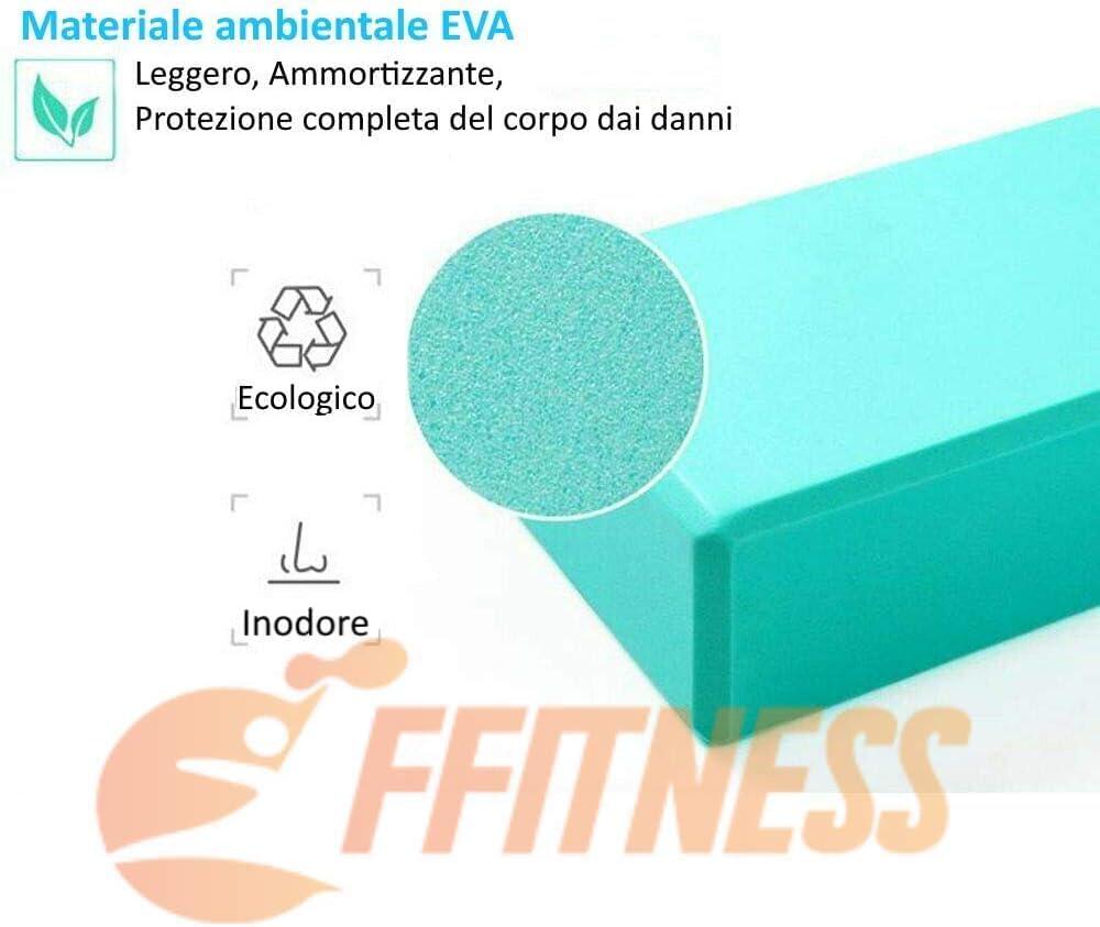 N° 2 Yoga Brick Mattoncini Blocchi di Supporto per la Pratica dello Yoga FF 4/5