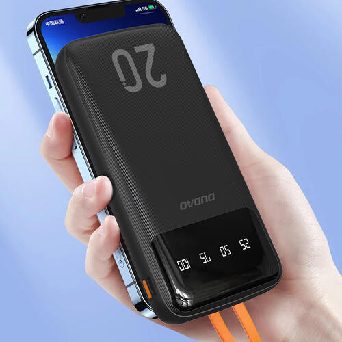 Batteria Esterno Dudao 20000 mAh, 3 Cavi USB-C/micro USB/Light 4/7