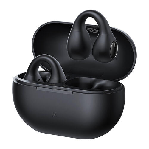 BASEUS Bezdrátová sluchátka Baseus Bass 15 Clip OWS + USB-C kabel - Černá