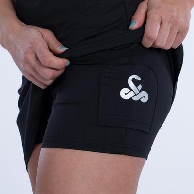 Padel vibor-a russell jurk zwart/koraal