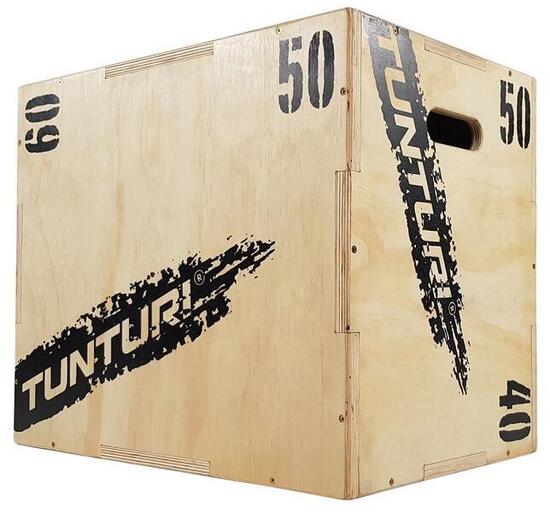 Tunturi Plyo Box, Plyoboxen in 40 x 50 x 60 cm, Sprungbox aus Holz