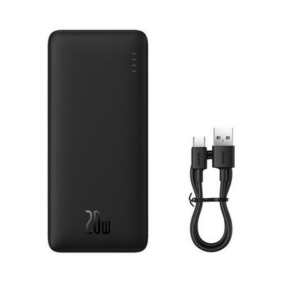 Baseus Airpow 20W 10000mAh Powerbank + USB-A/USB-C-Kabel – Schwarz