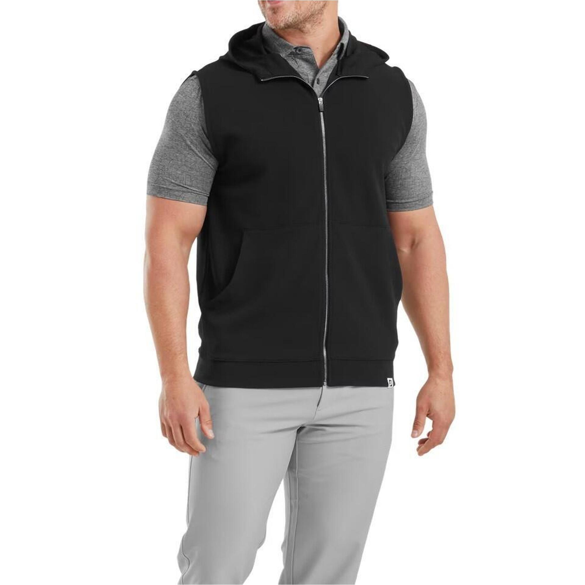 Footjoy - Gilet De Golf Footjoy À Fermeture Éclair Intégrale Et Capuche Pour Homme, Noir - Veste - Noir - Decathlon