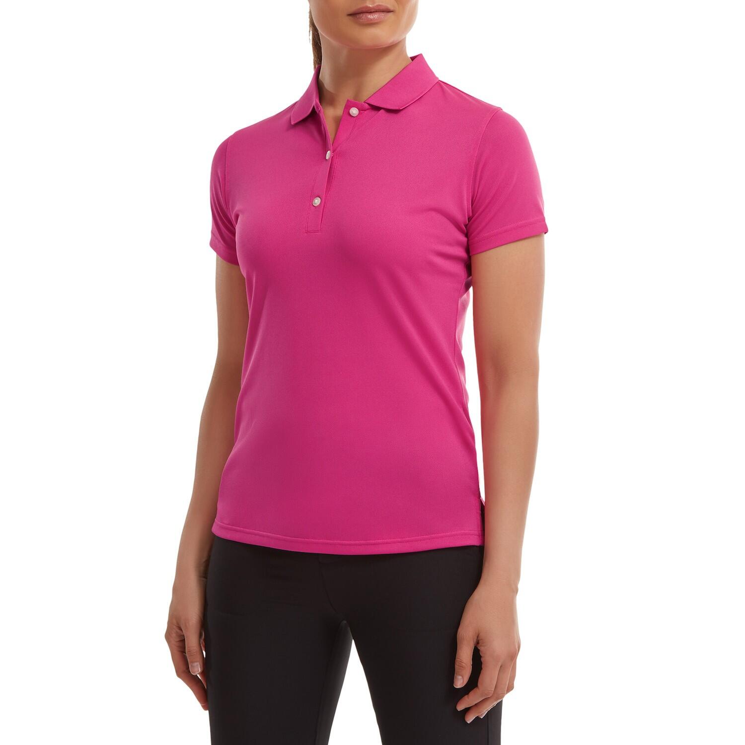 FOOTJOY Footjoy Stretch Pique Golf Poloshirt Damen Fuchsie