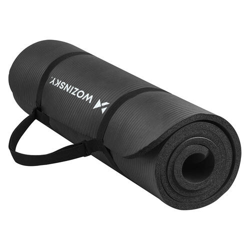 Wozinsky schwarze Matte für Fitnessstudio/Yoga, 181x63x0,9 cm. 2/7