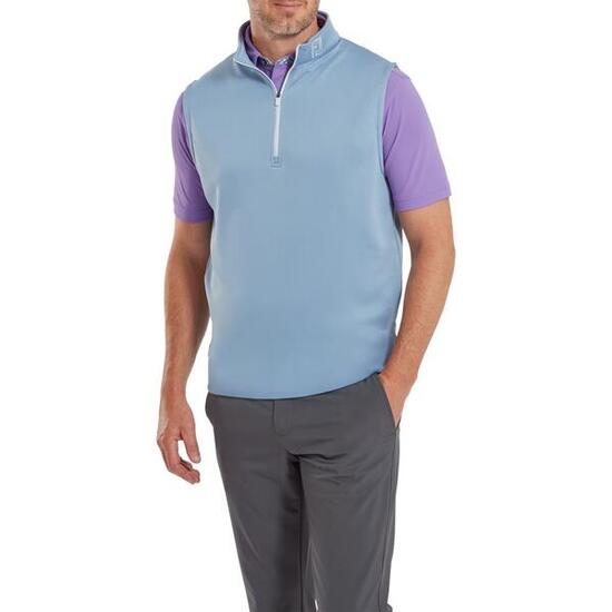 Gilet de golf Footjoy demi-zip Storm/Mist pour homme, bleu