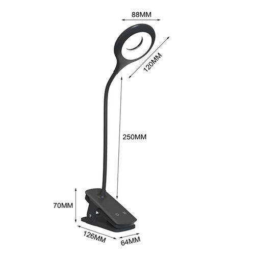Mini lampe lecture LED sans fil Wozinsky, pince + câble USB-C - Noire 2/5