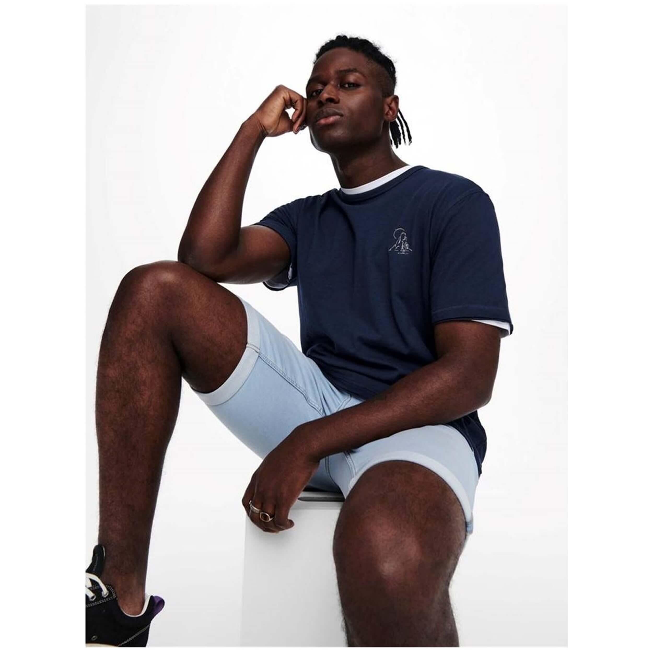Calções Only & sons modelo 22018587-BLUE para homem 3/5
