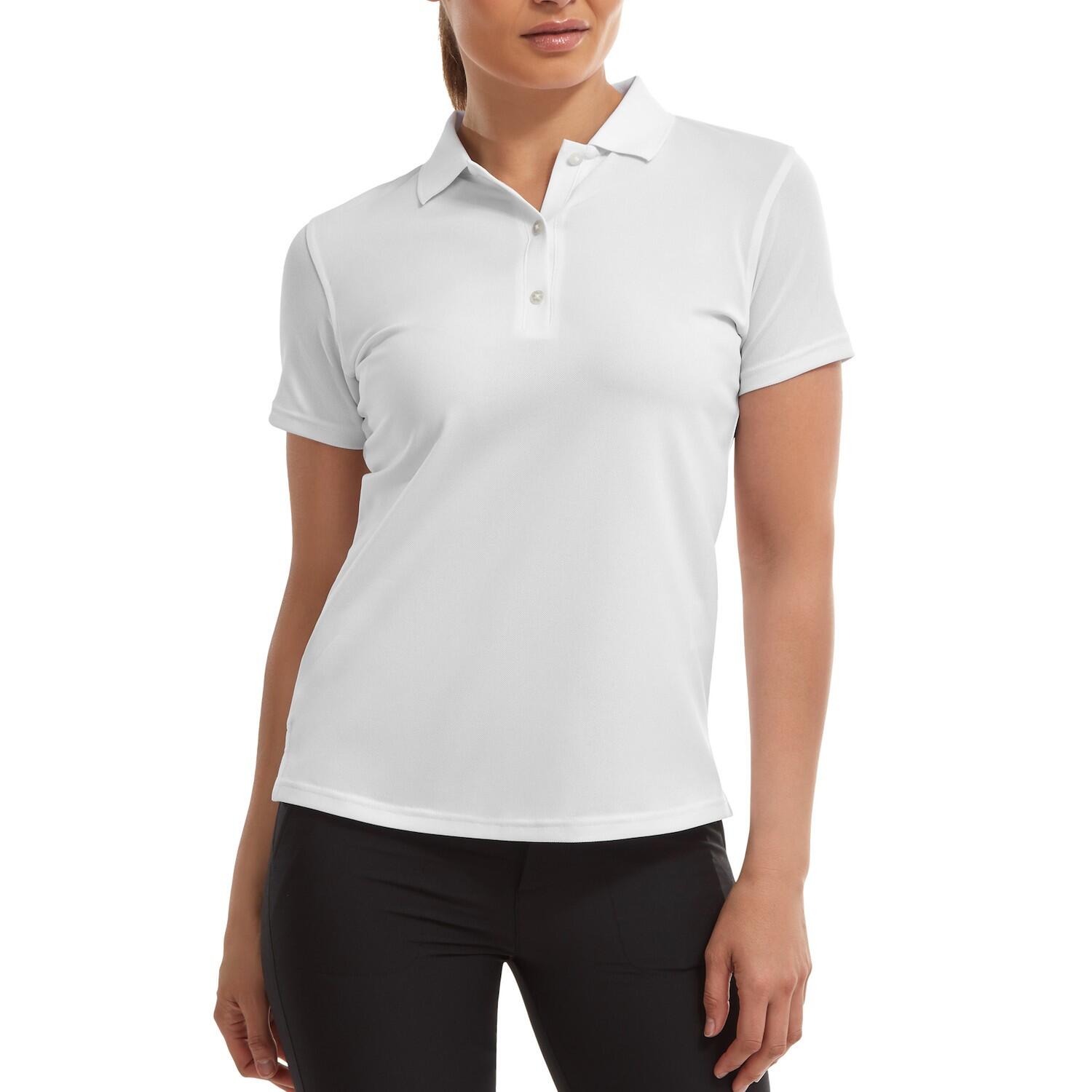 FOOTJOY PIQUET STRETCH SOLID WHITE - POLO DA DONNA 1/3