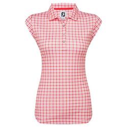 Polo de golf Footjoy à carreaux vichy pour femme, rouge