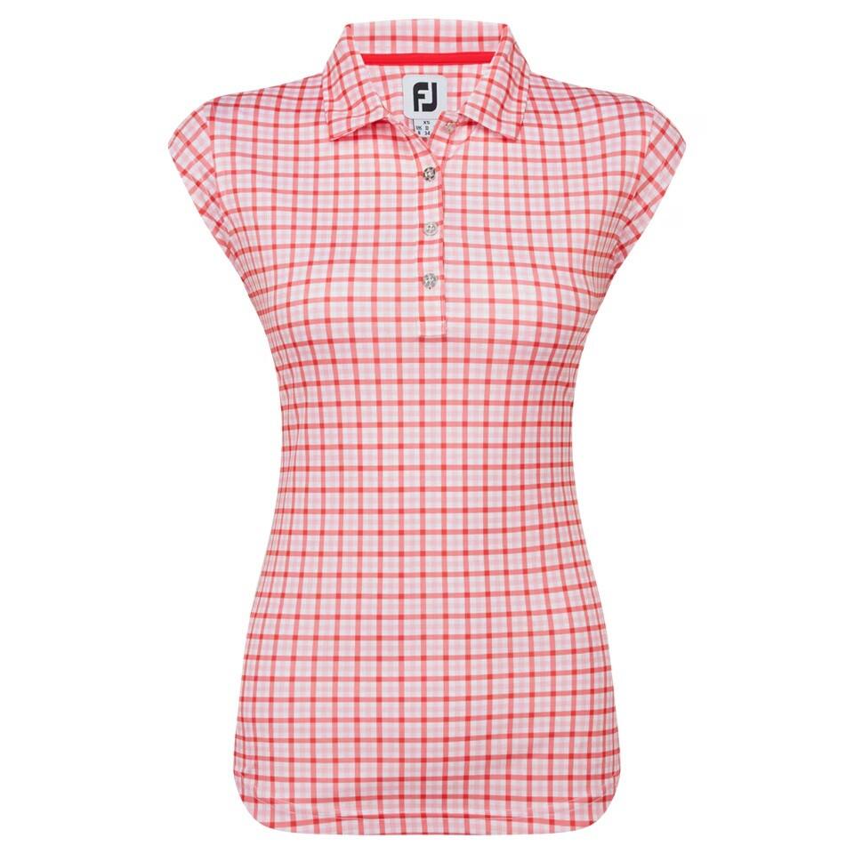 FOOTJOY Footjoy Golfpoloshirt mit Vichy-Karo-Print für Damen, Rot
