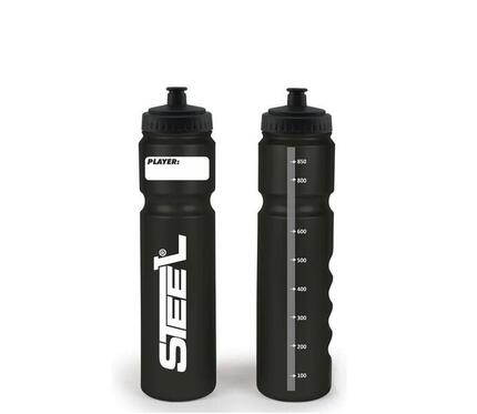 Hockey Trinkflasche STEEL Silver Safe 1.0L Kurzer Halm