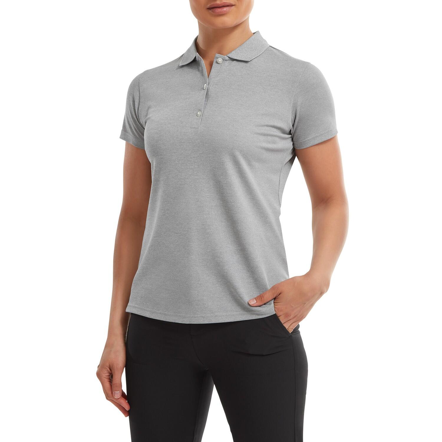 Polo da golf in piqué elasticizzato Footjoy da donna, grigia 1/5