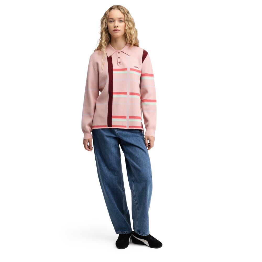 Polo in maglia a maniche lunghe da donna Verelle-W Pink Rosa 3/6