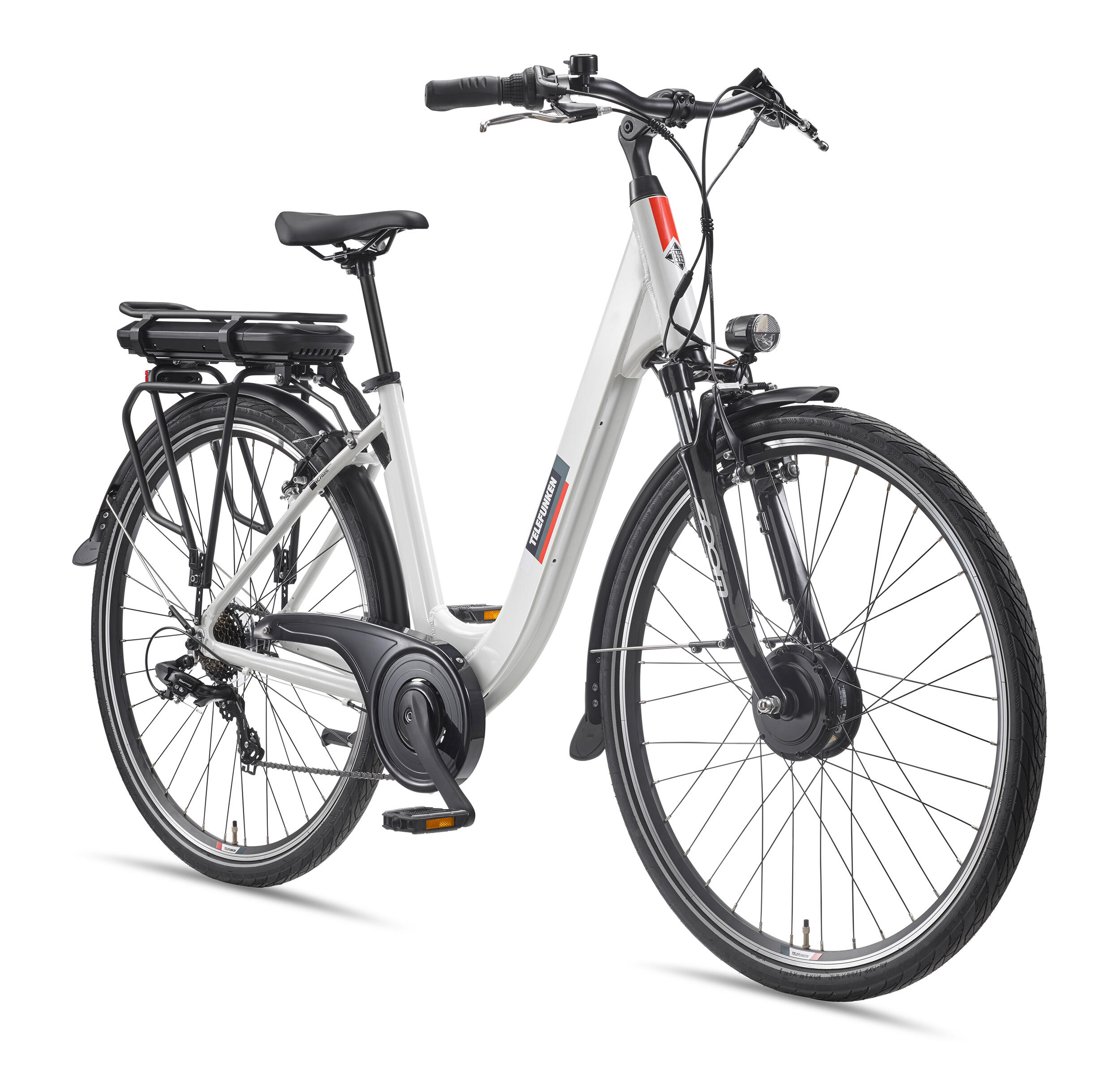 E-Bike RC826 28 Zoll 7-Gang Pedelec City Elektrofahrrad Herren Damen weiß 1/7